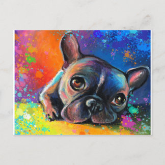Carte Postale Mignonne peinture française de Bulldog Svetlana No