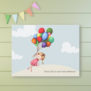 Carte Postale Mignonne Whimsical Bonne Chance Graduation