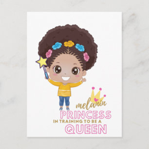 Carte Postale Mignonnes Filles Melanin Princesse Entraînement Po