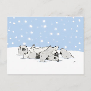 Carte Postale Mignonnes Keesies en vacances hivernales de la nei