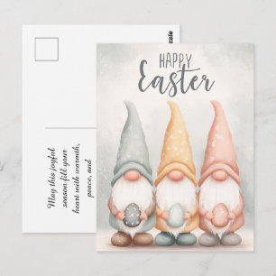 Carte Postale Mignons gnomes de dessin animé peints célébrant Pâ
