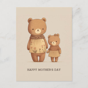 Carte Postale Mignons ours en peluche de dessin animé animaux. F