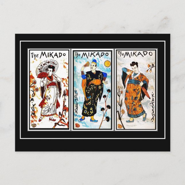 Carte postale Mikado art asiatique vintage (Devant)