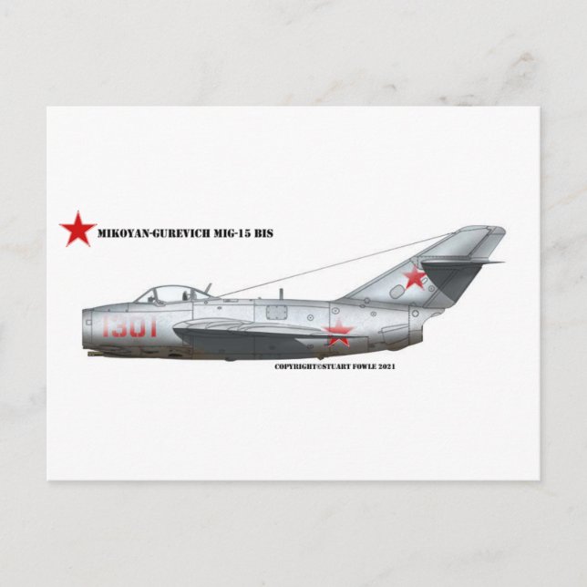 Carte Postale Mikoyen-Gurevich MiG-15Bis (Devant)