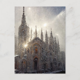 Carte Postale Milan duomo dans la neige