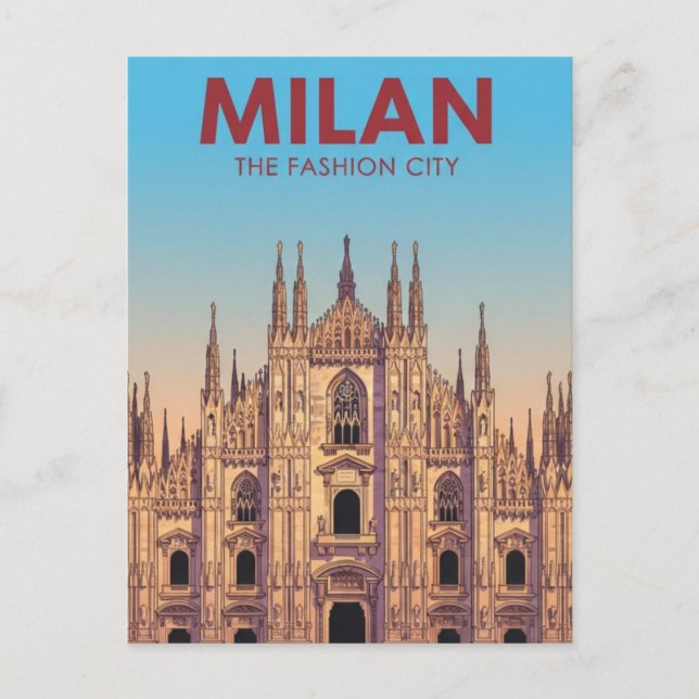 Carte Postale Milan Duomo Luggage Tag (Devant)