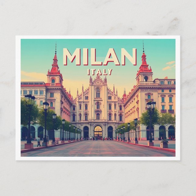 CARTE POSTALE MILAN ITALIE VINTAGE (Devant)