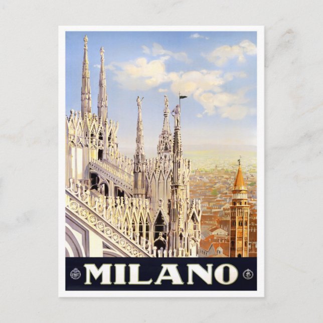 Carte Postale Milan Italie voyage vintage (Devant)