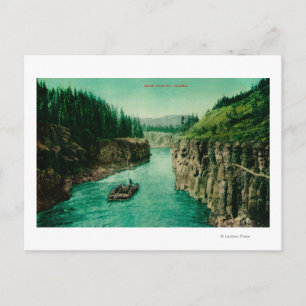 Carte Postale Miles Canyon, Alaska View with Men Rafting Down