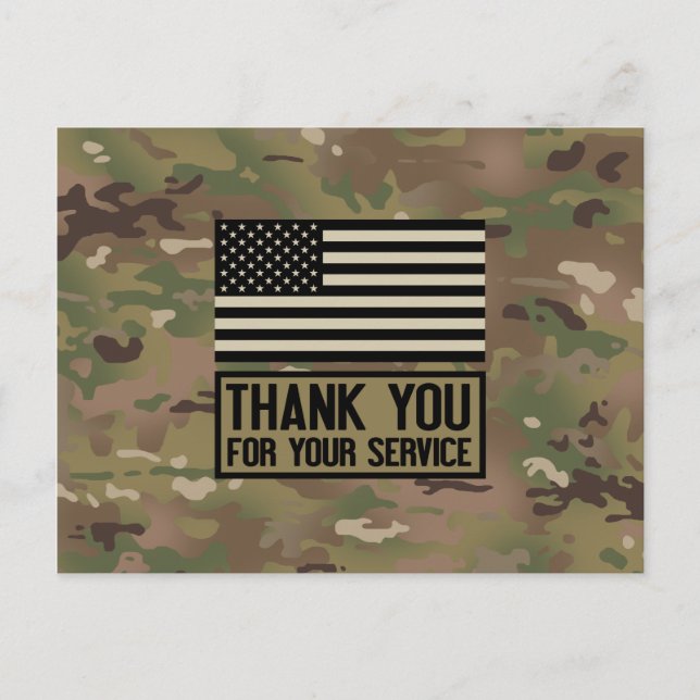 Carte Postale Militaire - Merci pour votre service (Devant)