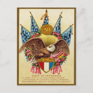 Carte postale militaire patriotique vintage