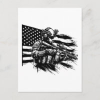 Militaire Soldat Américain Drapeau Art Patriotique