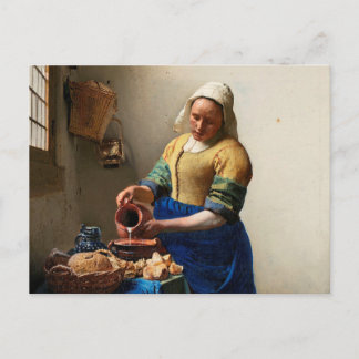 Carte Postale Milkmaid Kitchen Maid par Johannes Vermeer