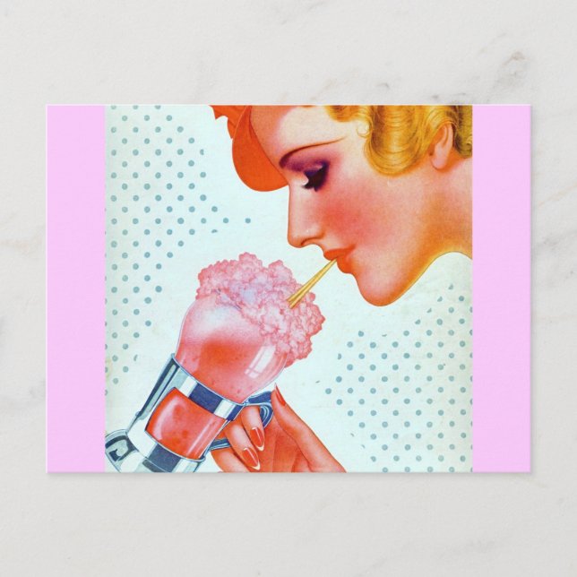 Carte postale Milkshake Retro 30's (Devant)