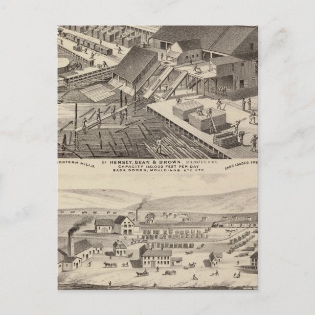 Carte Postale Mills de Hersey, Minnesota (Devant)