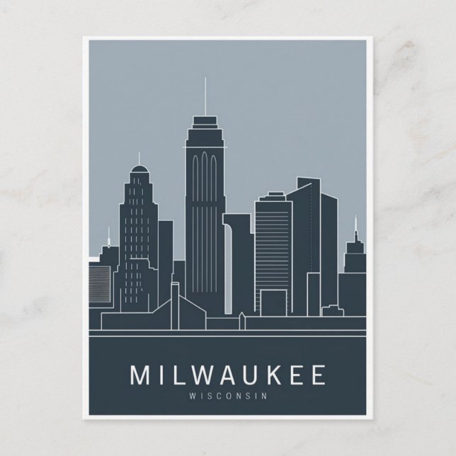 Carte Postale Milwaukee Wisconsin, paysage urbain (Devant)