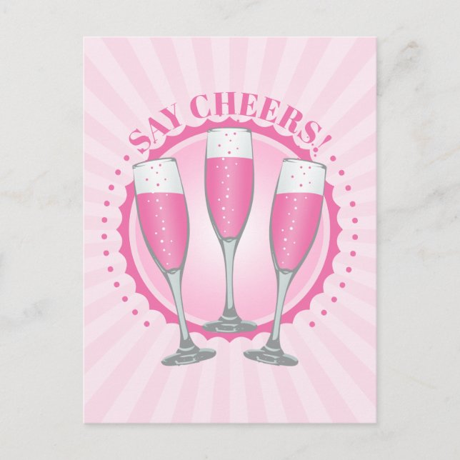 Carte postale Mimosa Pink Champagne Glass (Devant)