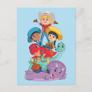 Carte Postale Min avec Dino Ranch Friends