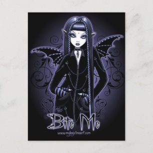 Carte postale "Mina" Gothique Bite Bite Me Vampire