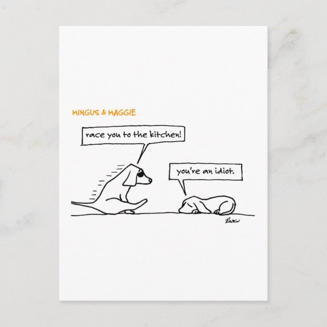 Carte Postale Mingus & Maggie >> Course (Devant)