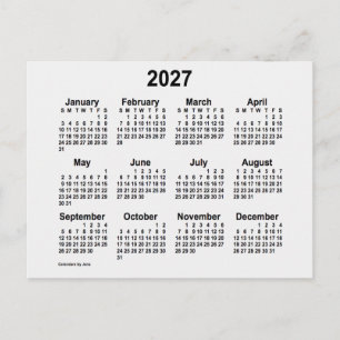 Carte Postale Mini calendrier 2027 de la fumée blanche par Janz