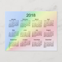 Mini calendrier arc-en-ciel 2018 par Janz