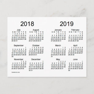 Carte Postale Mini calendrier de l'année scolaire 2018-2019 par
