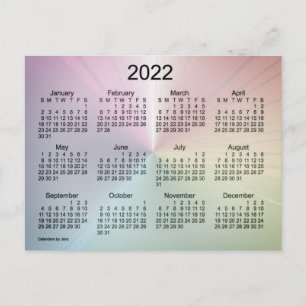 Carte Postale Mini calendrier Fog Shimmer 2022 par Janz