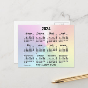 Carte Postale Mini calendrier Rainbow Cloud 2024 par Janz