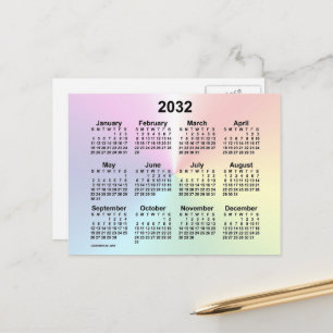 Carte Postale Mini calendrier Rainbow Cloud 2032 par Janz