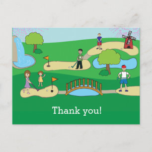 Carte Postale Mini Miniature Golf Anniversaire Merci