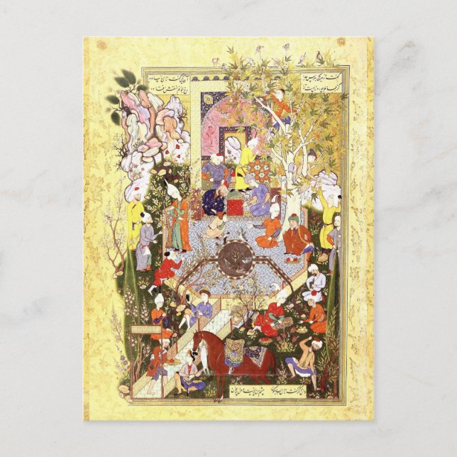 Carte Postale Miniature persane : Un Père Conseille Son Fils (Devant)