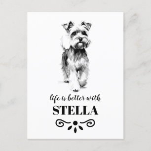 Carte Postale Miniature Schnauzer Life est meilleur Nom de chien