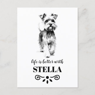 Carte Postale Miniature Schnauzer Life est meilleur Nom de chien