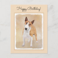 Miniature Taureau Terrier Peinture - Joli Original