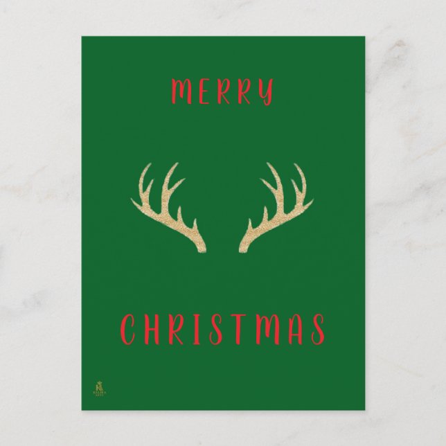 Carte Postale Minimal Christmas Line Art Tree | KaliraArts (Devant)