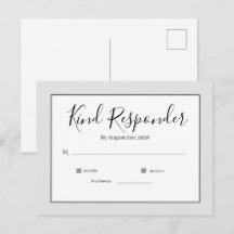 Minimal Elegant Wedding RSVP Postcard