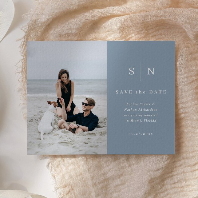 Carte Postale Minimal et chic | Mariage photo Enregistrer la dat (Créateur téléchargé)