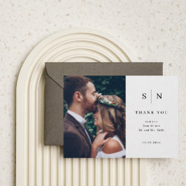 Carte Postale Minimal et chic | Mariage photo Merci
