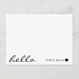 Carte Postale Minimal Hello Modern Heart Design
