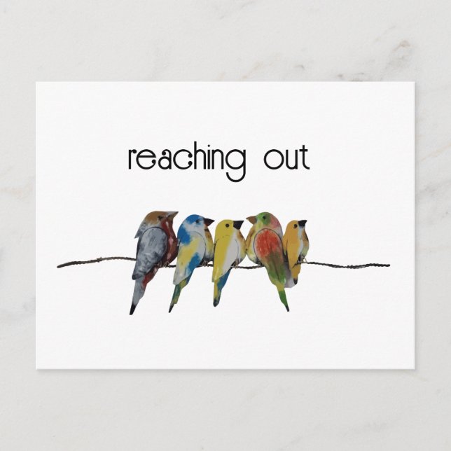 Carte Postale Minimal | Rejoindre | Oiseaux sur fil (Devant)