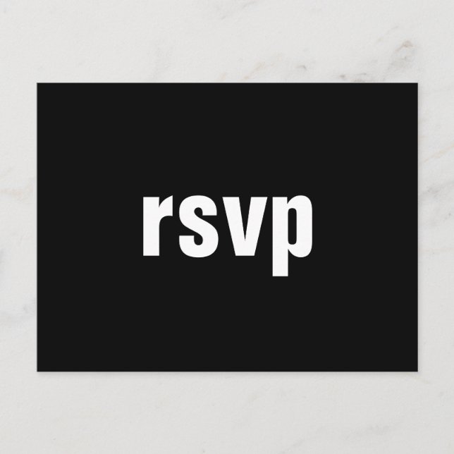 Carte postale minimale "rsvp" (Devant)