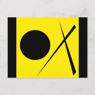 Carte Postale Minimalisme Abstrait Art Motif Noir Jaune