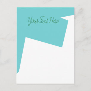 Carte Postale Minimalisme Art Abstrait Bleu Blanc