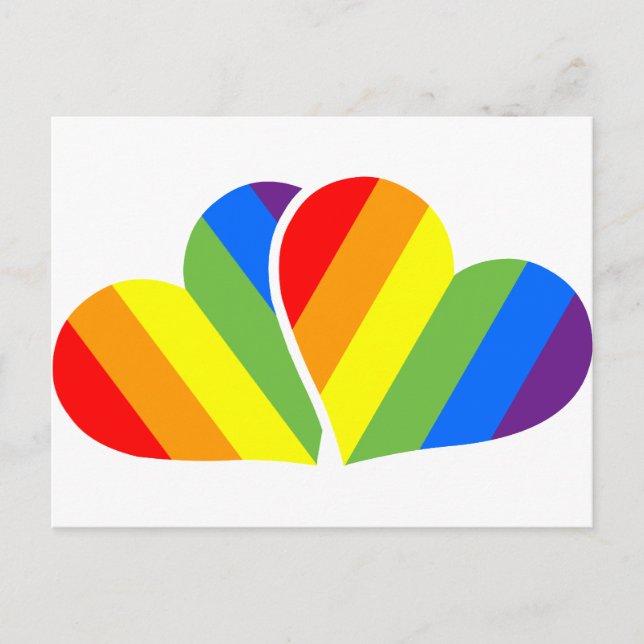 Carte Postale Minimalisme et fierté : Coeur arc-en-ciel (Devant)