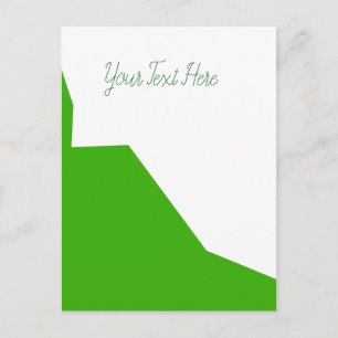Carte Postale Minimalisme Vert Blanc