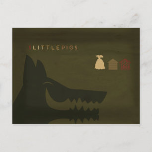 Carte Postale Minimalist Fairy Tales The 3 Little Pigs