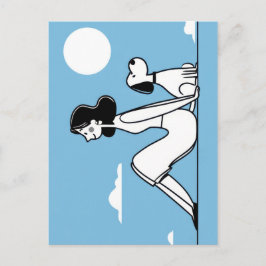 Carte Postale Minimalist Woman and Dog Illustration