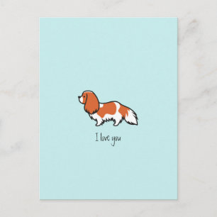Carte Postale Minimaliste Blenheim Cavalier King Charles Spaniel