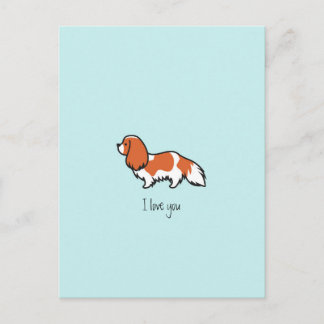 Carte Postale Minimaliste Blenheim Cavalier King Charles Spaniel